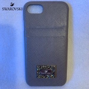 Swarovski iPhone 7 Jeweled Case Taupe Grosgrain NWT only unsealed for photo